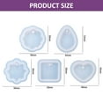 thumbnail image 2 of 5 Shapes Silicone Resin Mould Pendant Jewellery Molds with Hanging Hole for DIY Craft Making-Style 2;, 2 of 6