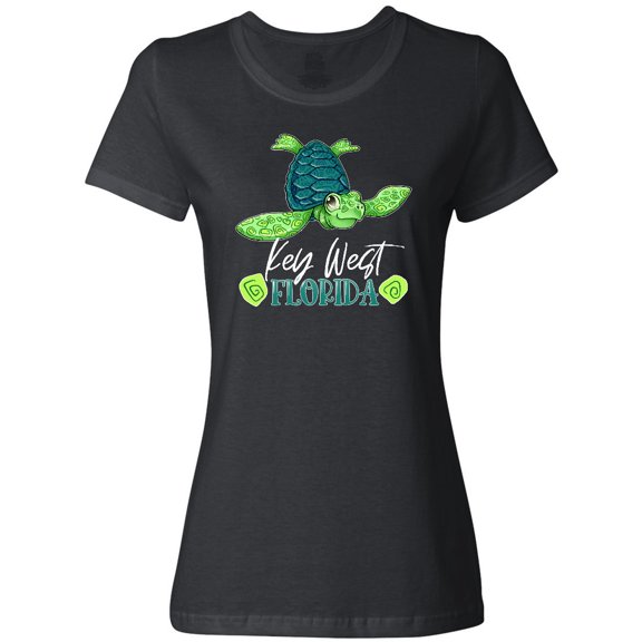 Inktastic Key West, Florida Happy Sea Turtle Women's T-Shirt