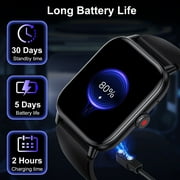 Smart Watch Bluetooth Call Compatible with Ios and Android, Mens Womens Watch Waterproof Smart Watches Black