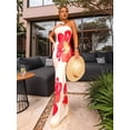thumbnail image 6 of Women Summer Strapless Maxi Dress Bodycon Floral Long Wedding Guest Dress Formal Tube Mesh Cocktail Dresses L, 6 of 8