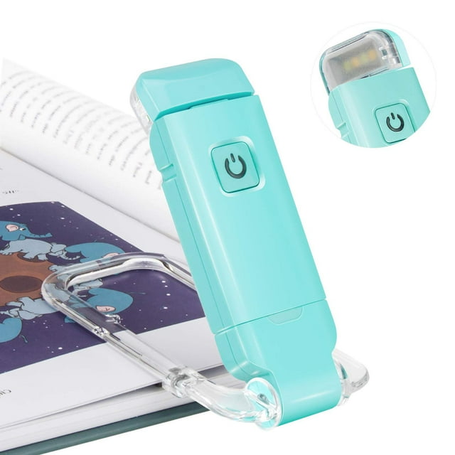 yeacher Lampe de Lecture pour Livre Rechargeable USB Marque-Page Lampe LED à Clipser Lampes de Lecture pour Livres au Lit Petite Lampe pour Enfants 2 Niveaux de Luminosité Réglables pour Protection des Yeux Bleu