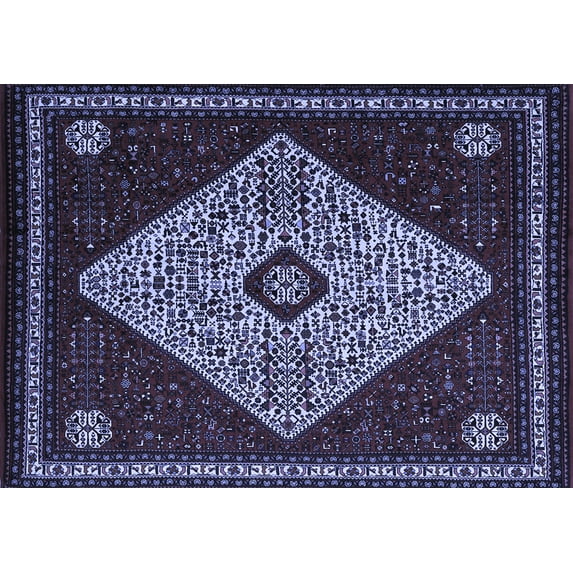 Ahgly Company Machine Washable Indoor Rectangle Persian Blue Traditional Area Rugs, 7' x 10'