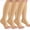 3 Pairs Skin tone, variant on 3 Pairs Compression Socks for Women&Men, Open Toe Knee High Support Socks for Running Climbing Cycling Yoga Gift for Mom