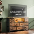 thumbnail image 5 of GIKPAL TV Stand Dresser, Chest of Drawers with LED Lights & Power Outlets, Fabric Dressers for Bedroom for 60" Long TV, Brown, 5 of 9