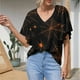 thumbnail image 2 of Camiseta de manga corta suelta con cuello en V y estampado informal a la moda de verano para mujer Fridja  zx3617, 2 of 5