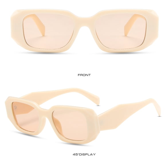 Beige Polarized Sunglasses for Women Sunglasses for Men PC Polarized UV400 Protection Lens Big Frame Fashion Glasses Trendy Stylish Shade One Size