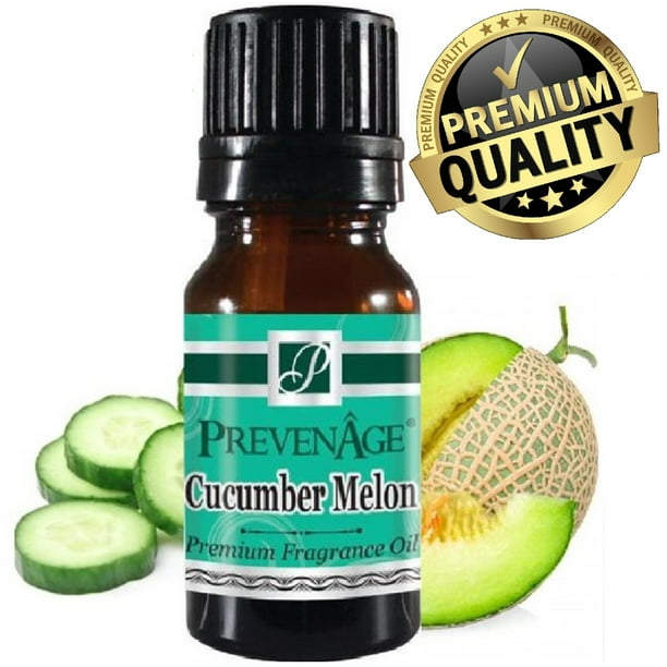 Cucumber Melon Fragrance Oil Aromatic Scented Perfume Oil Perfume 10 mL by PrevenAge Made in USA