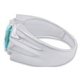 thumbnail image 6 of AFFY 8x10 mm Simulated Birthstone Men's Ring Aquamarine In 14K White Gold Plated 925 Sterling Silver. Ring Size 7, 6 of 6