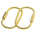 thumbnail image 1 of 2pcs Oval Tornillo Bloqueo Mosquetón Llavero Llavero Llavero Durable Latón Organizar, 1 of 8