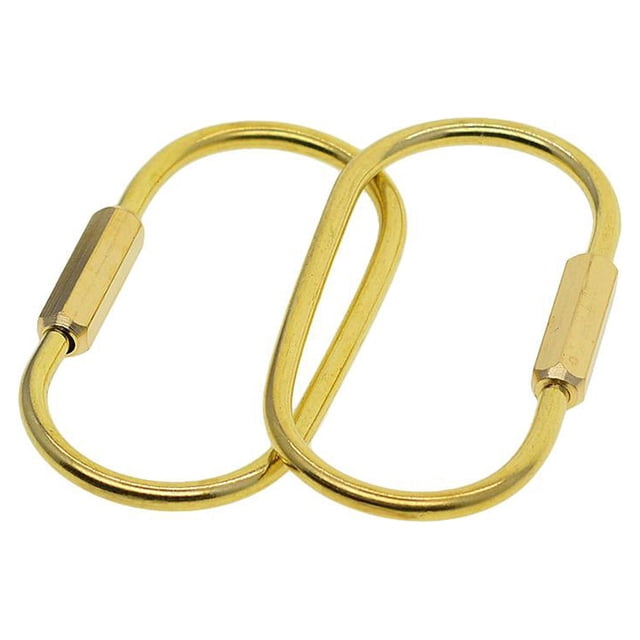 2pcs Oval Tornillo Bloqueo Mosquetón Llavero Llavero Llavero Durable Latón Organizar