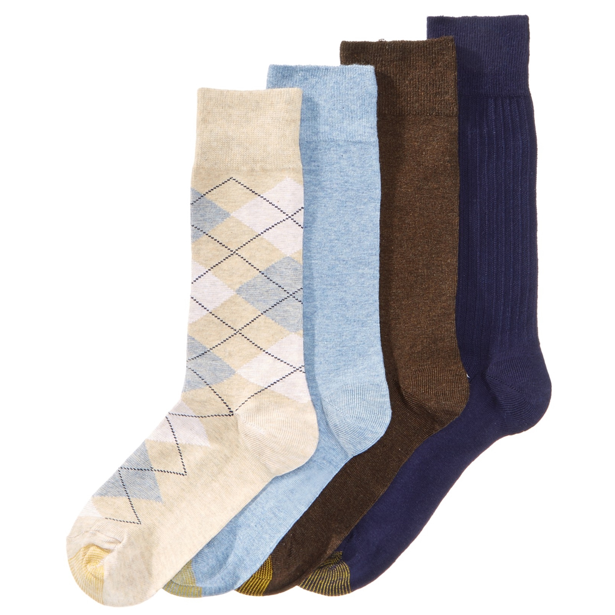 GOLDTOE Gold Toe Mens Argyle 4Pack Midweight Socks, Multicoloured