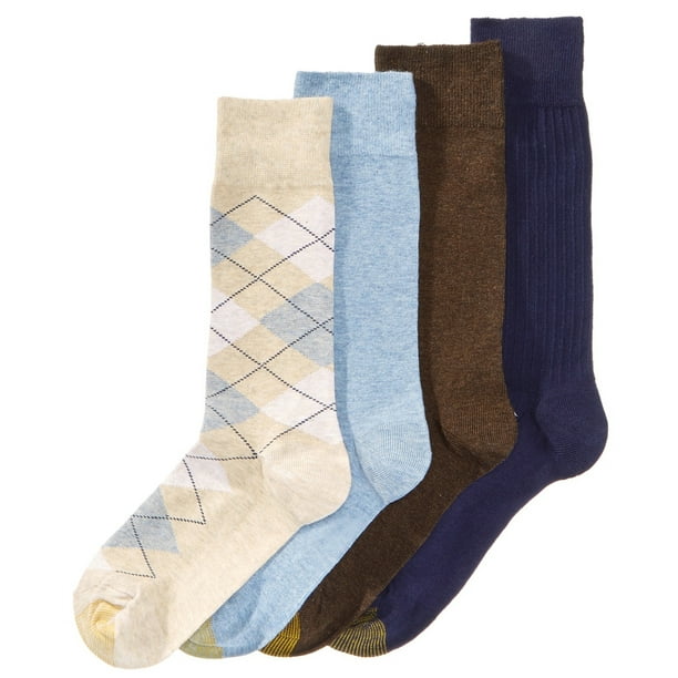 GOLDTOE Gold Toe Mens Argyle 4Pack Midweight Socks, Multicoloured