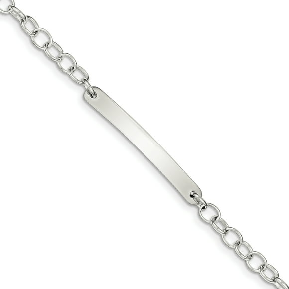 Sterling Silver Petit Ovale Lien Id Bracelet 7.5 Inch "Bracelets