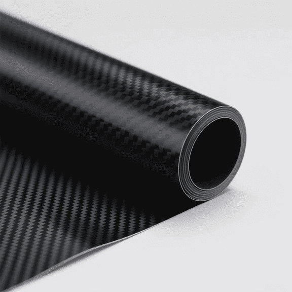 Black 3D Carbon Fiber Car Vinyl Wrap PVC Textured Finish, Air Release Bubble Free, UV Protective, Removable Film （12x60 inch ）