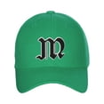thumbnail image 2 of Daxton Structured Baseball Hat Cap Old English A to Z Letter Number Initial-Kelly, Letter M, 2 of 4