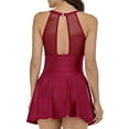 thumbnail image 6 of JSGEK Women's Swimsuit Built-in Bra Support Figure Flattering Open Back Halter Neck Mesh Accents Resort Fashion Red S, 6 of 7