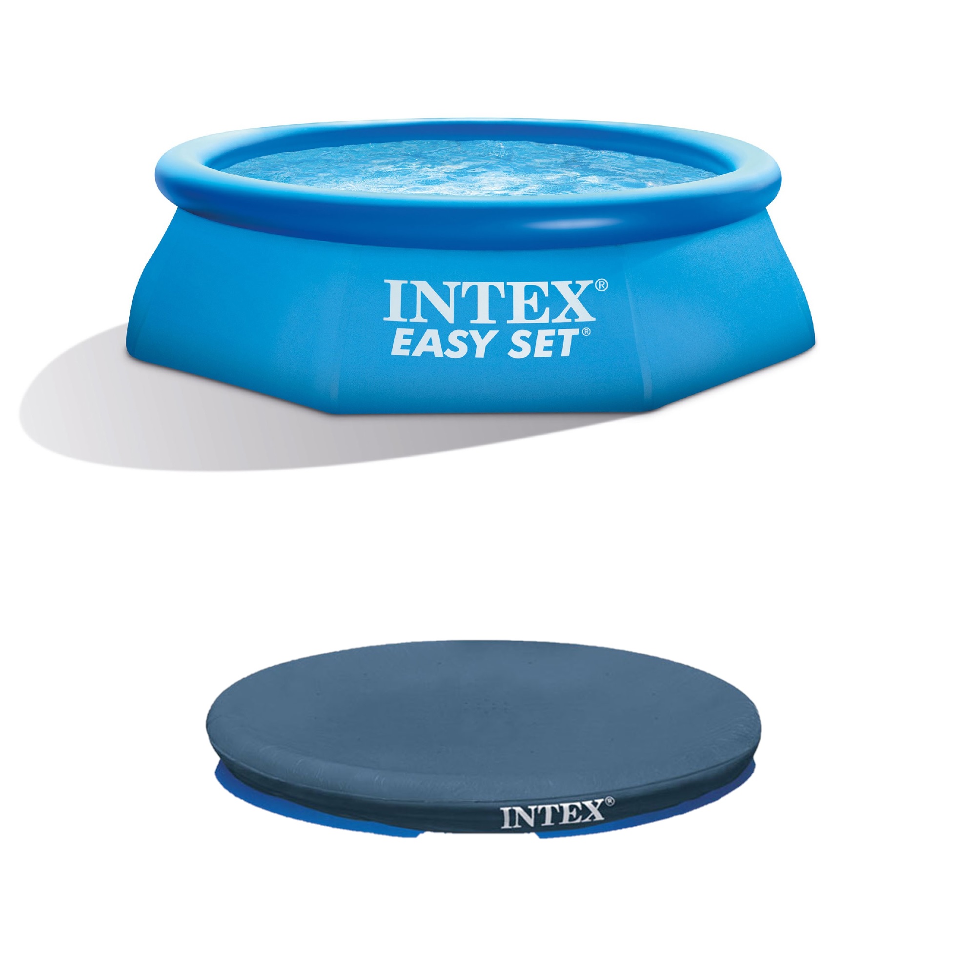 Intex 8’ x 2.5’ Inflatable Swimming Pool with Filter Pump & 8’ Round