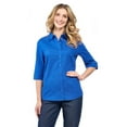 thumbnail image 5 of Turtle Bay New York Womens Regular Fit 3/4 Sleeve Button Down Collared Camp Shirt, 5 of 7