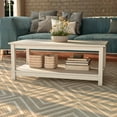 thumbnail image 2 of Coffee Table with Storage Shelf White - by From the Tree Furniture, 2 of 8