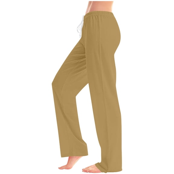 Dxzfnsa Women's Wide Leg Pants with Pockets High Waist Loose Sweatpants Casual Lounge Yoga Workout S-5XL