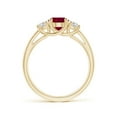 thumbnail image 2 of ANGARA Natural Three Stone Oval 1.25 ct Ruby and Half Moon Diamond Ring in 14K Yellow Gold for Women (Size-8x6mm) | July Birthstone, Birthday, Anniversary, Jewelry Gift for Women | Natural Ruby Ring, 2 of 10
