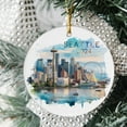 thumbnail image 2 of Seattle Christmas Ornament, Seattle Ornament, Christmas Ornaments, Seattle Custom Ornament, Personized Christmas Ornaments, Seattle Bauble JP0jel (Seattle Christmas), 2 of 4