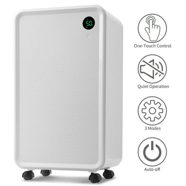 KOFUN Dehumidifier for Home Basement with Auto Shut Off, Air Filter, 30 Pint Quiet Air Dehumidifier for Medium to Large Rooms and Basements, 3000 Sq. Ft., White