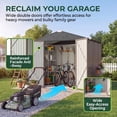 thumbnail image 4 of Homall 6 x 4 ft Outdoor Metal Storage Shed, Garden Tool Shed with Floor Frame & Lockable Double Doors for Backyard, Patio, Lawn, Brown, 4 of 6