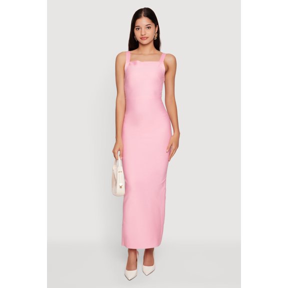 Women's Sleeveless Open Back Maxi Dress with Zip Back