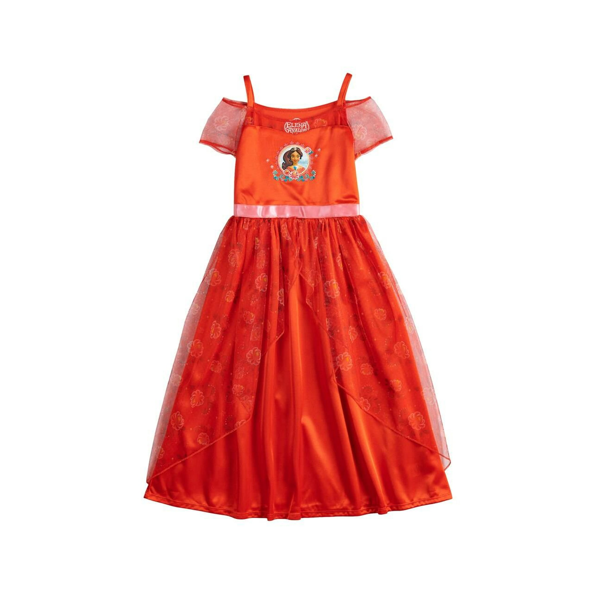 Disney Girls Nightgown Elena Of Avalor Night Shirt Dressy Pajama Gown Walmart