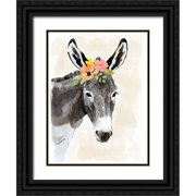 Barnes, Victoria 12x14 Black Ornate Wood Framed with Double Matting Museum Art Print Titled - Pasture Pals II