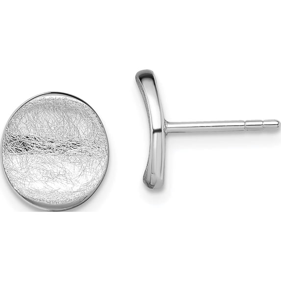Sterling Silver Rhodium-Plated Scratch Finish Post Earrings (10 X 10) Made In Thailand qe13949