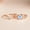 14K Rose Gold Vermeil, variant on Moonstone Promise Ring Set in 14K Rose Gold Vermeil- Leaf Engagement Ring Set- Bridal Ring