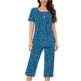 thumbnail image 4 of Tnhcen Women's Pajama Set Green Sleepwear Soft Pjs Lounge Sets Short Sleeve with Pockets S-3XL, 4 of 6