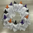 thumbnail image 3 of Cheapark 16 Inch Artificial Ghost Wreath - Front Door Halloween Decor - Indoor Outdoor Party Wreath With Eerie Accents - Polyester Construction, 3 of 8
