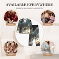 thumbnail image 7 of Lsque Space White Horse Pattern Long Sleeve Pajama Set for Women - Soft 2-Piece Sleepwear and Loungewear Set with Pockets, Comfy Nightwear-X-Large, 7 of 7