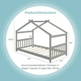 thumbnail image 3 of Costway Twin Size House Bed with Roof Wooden Low Floor Bed No Box Spring Needed Grey, 3 of 9