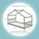 Costway Lit Simple Maison avec Toit en Bois Lit à Plancher Bas Pas de Ressort de Boîte Nécessaire Gris – image 3 sur 9