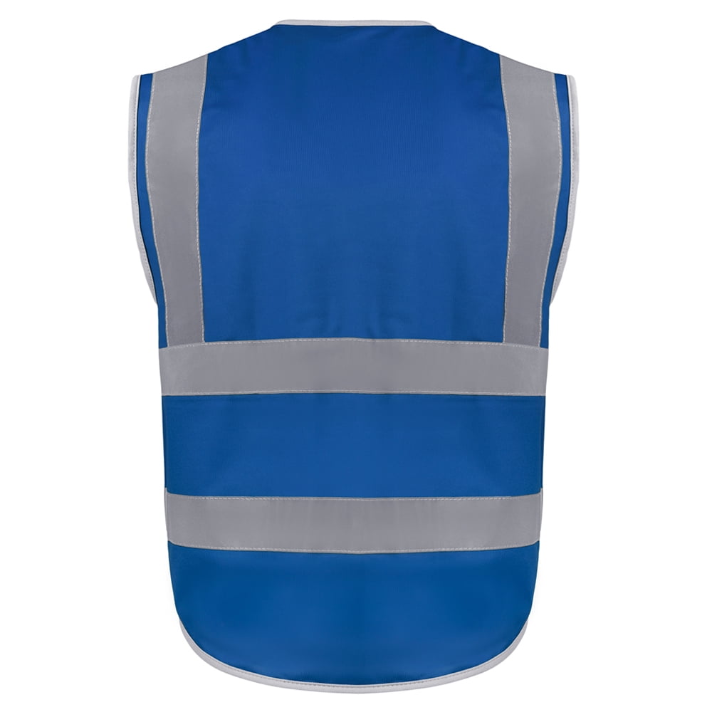 GOGO 9 Pockets High Visibility Zipper Front Safety Vest With Reflective Strips, Meets ANSI Standards
