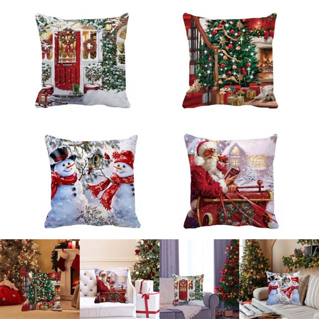 4 Fundas De Almohada Navideñas Para Decoración Del Hogar. Macarena Fundas de almohada