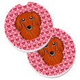 thumbnail image 1 of Sous-verres de Voiture Porte-Gobelet Teckel Rouge à Cheveux Longs - Lot de 2, 1 of 1