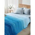 thumbnail image 5 of Twin Flat Sheet 66"x96", Sky Blue Coastal Soft Lightweight Bedding Flat Sheets Only, Nautical Modern Ocean Wave Brushed Microfiber Top Bed Sheet, Breathable StainResistant Bedsheets, 5 of 9