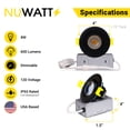 thumbnail image 2 of 3 inch LED Gimbal Recessed Light, 4000K, 8W, 600 Lumens, Black Trim, 120V, Dimmable, 3-1 Design Junction Box, 4 Pack, 2 of 6