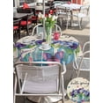 thumbnail image 5 of Outdoor Tablecloth with Umbrella Hole for Patio/Picnic/Party/Camping, Hello Spring Waterproof Table Cloth Round Cover Washable, Pastoral Purple Bottle Floral Rustic Burlap (Dia 60"), 5 of 8