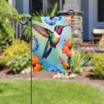 thumbnail image 5 of Floral Hummingbird Garden Flag Double Sided 12x18 Inch for Outdoor Yard Porch or Lawn Seasonal Autumn Winter Holiday Decoration, 5 of 6