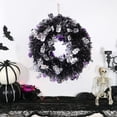 thumbnail image 3 of Guirnalda decorativa de Halloween, guirnalda redonda de oropel, decoración de pared para puerta colgante para fiesta de Navidad de Halloween, 3 of 5