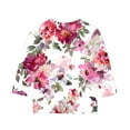 thumbnail image 4 of CLOISE Kids White T Shirt Girls Boys Teen 3/4 Sleeve Crew Neck Tops Floral Outfits Fall Winter Clothes Multicolor 150, 4 of 5