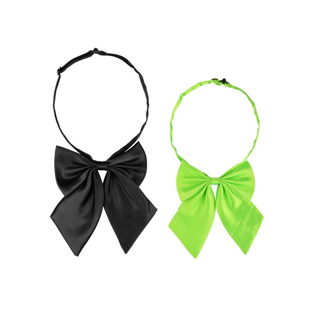 INSPIRAR CHIC Corbata de moño ajustable para mujeres, 2 piezas, negro+verde, talla única