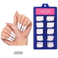thumbnail image 1 of Nail Sequins 100Pcs Colorful Acrylic False Long Coffin Nails Fake Nails Flat Shape Art Tips Natural Full Cover Fake Nail Tips Manicure Tools Nail Art (Color : Square head t1), 1 of 7