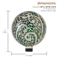 thumbnail image 5 of Alpine Corporation 10" Glass Mosaic Leaf Gazing Globe, Green, 5 of 12